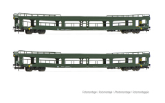 Rivarossi HR4380 - H0 - 2-tlg. Set Autotransportwagen DDm 916, DR, Ep. IV